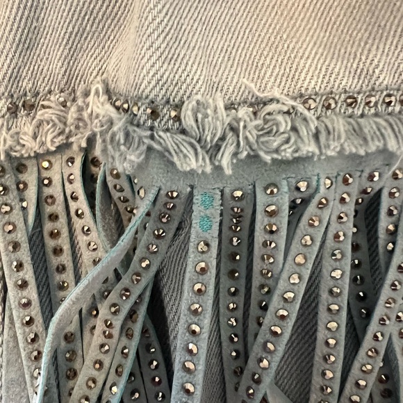 Zara Denim Fringe Shirt - Picture 6 of 7